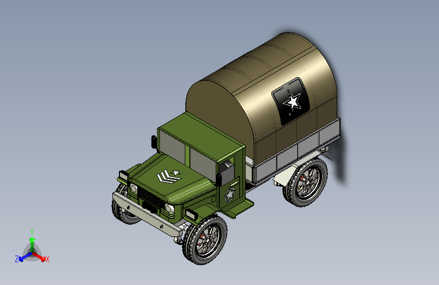 G058425-军用卡车+(2)=卡车吊车