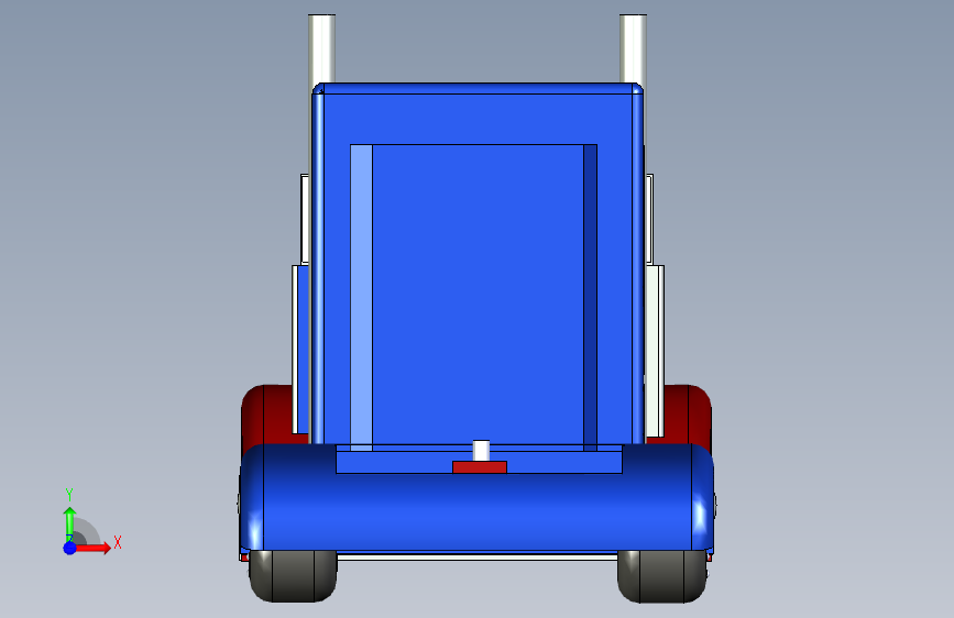 G058750-擎天柱定制卡车=卡车吊车 正面视图