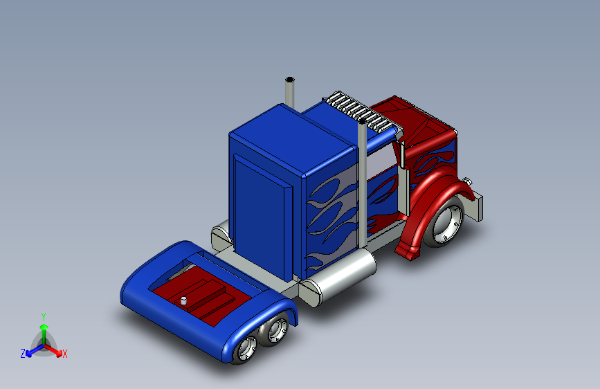 G058750-擎天柱定制卡车=卡车吊车 主视图