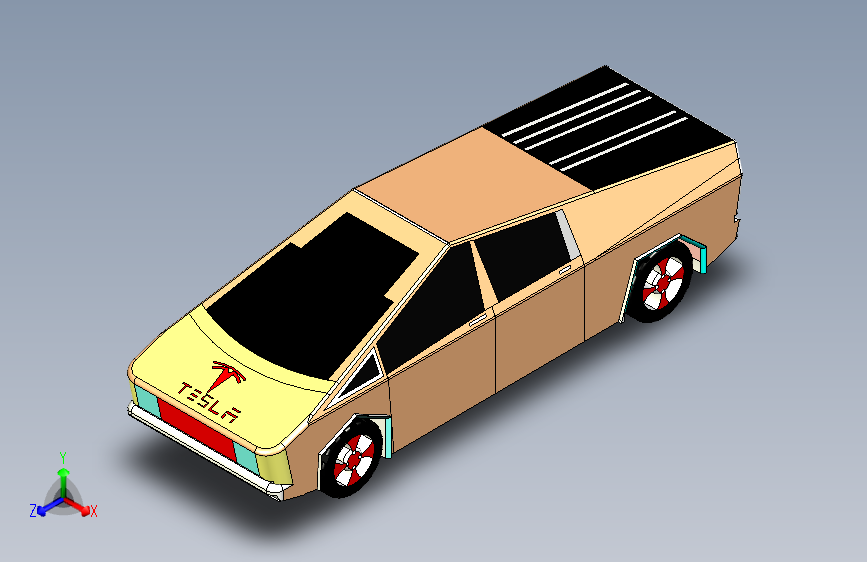 G058826-特斯拉+Cyber+Truck+在+SOLIDWORKS+中=卡车吊车
