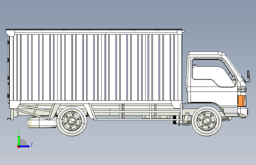 G058915-箱式卡车+五十铃+NKR+71(实际尺寸)=卡车吊车 左侧视图