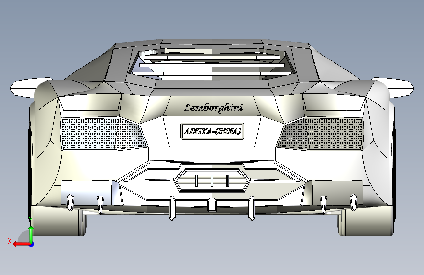 G059352-Lemborghini+Aventador=汽车轿车SUV 背面视图
