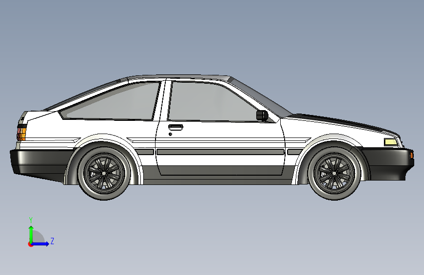G060236-丰田Trueno+GT+APEX+AE86=汽车轿车SUV 左侧视图