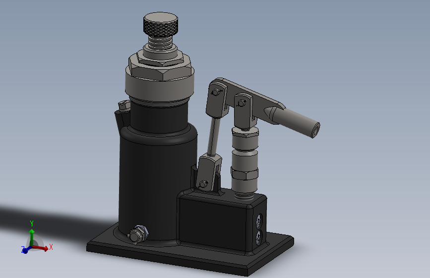 普通手动液压千斤顶3D图纸 SOLIDWORKS设计 附PDF平面图