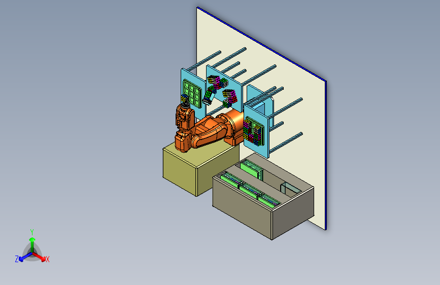 机器人搬运工作站3D模型
