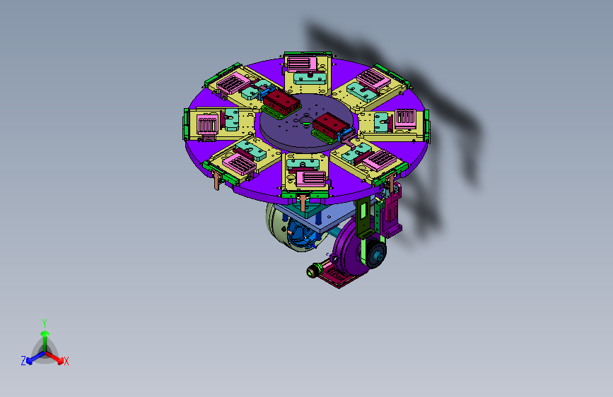 八工位分度盘旋转工作模型图.1