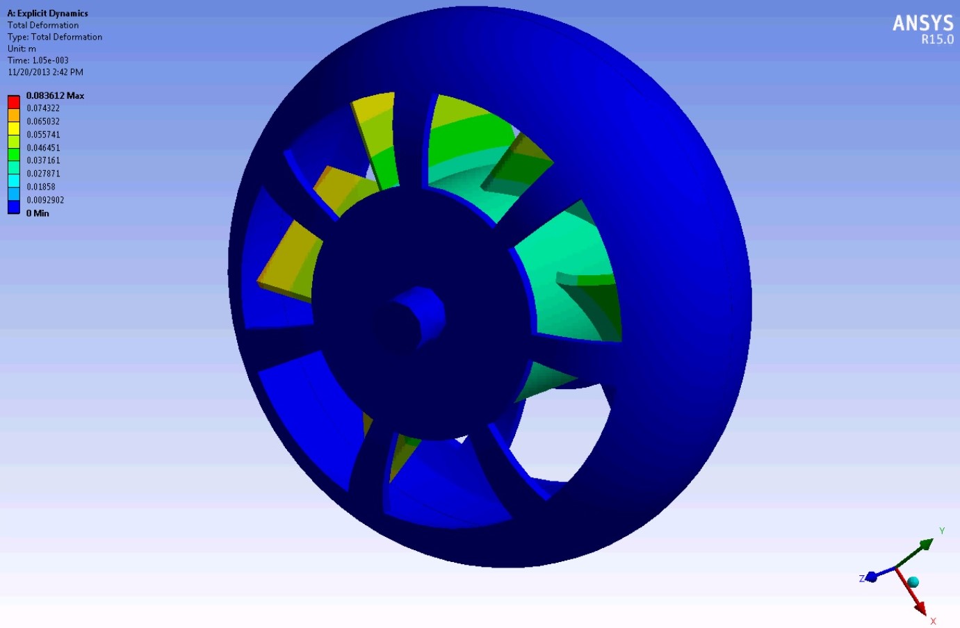 G092680-涡轮叶片断裂 - Ansys 显式 -=涡轮风力发电机