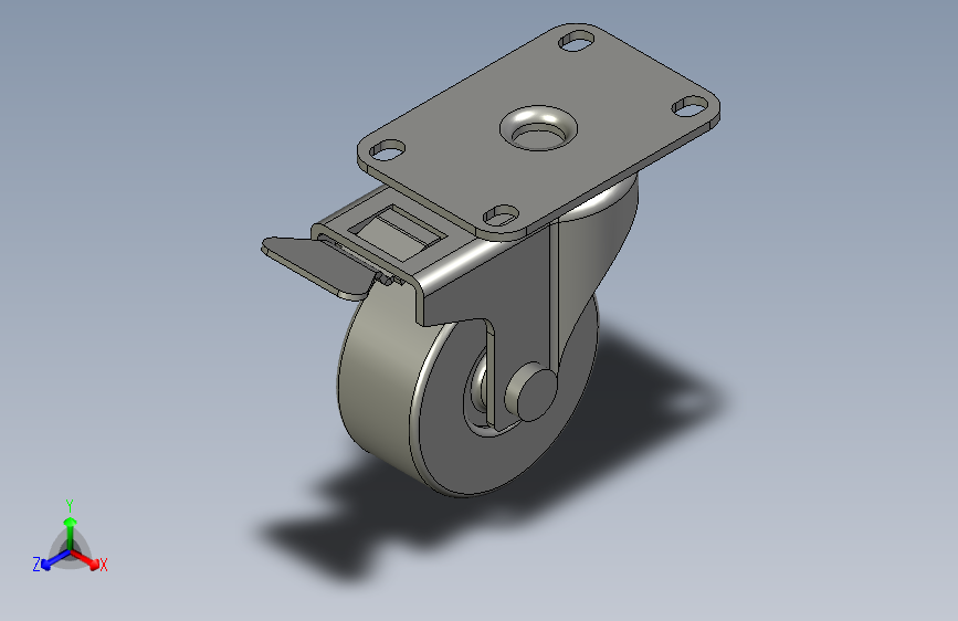 75万向轮带刹车