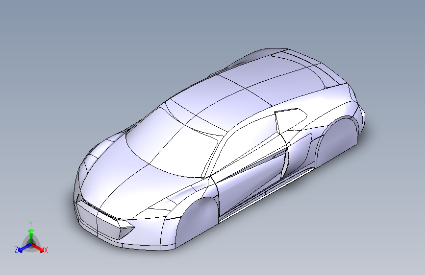 G061105-汽车奥迪R8+V5打印机3D=汽车轿车SUV