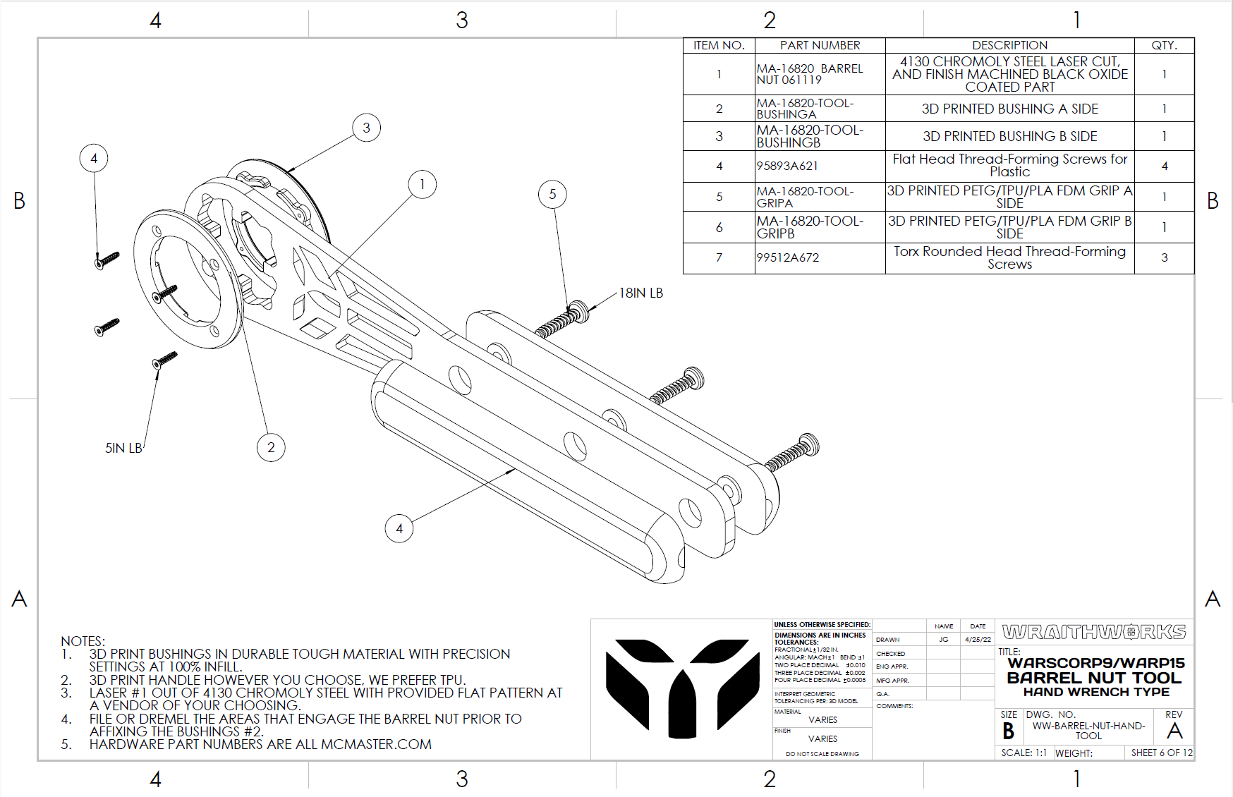 G094004-WARSCORP9 & WARP15 管螺母手动工具=夹紧夹具管夹