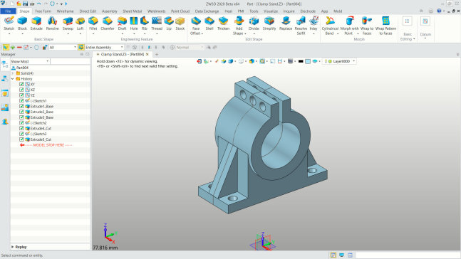 G094024-ZW3D 夹具架=夹紧夹具管夹