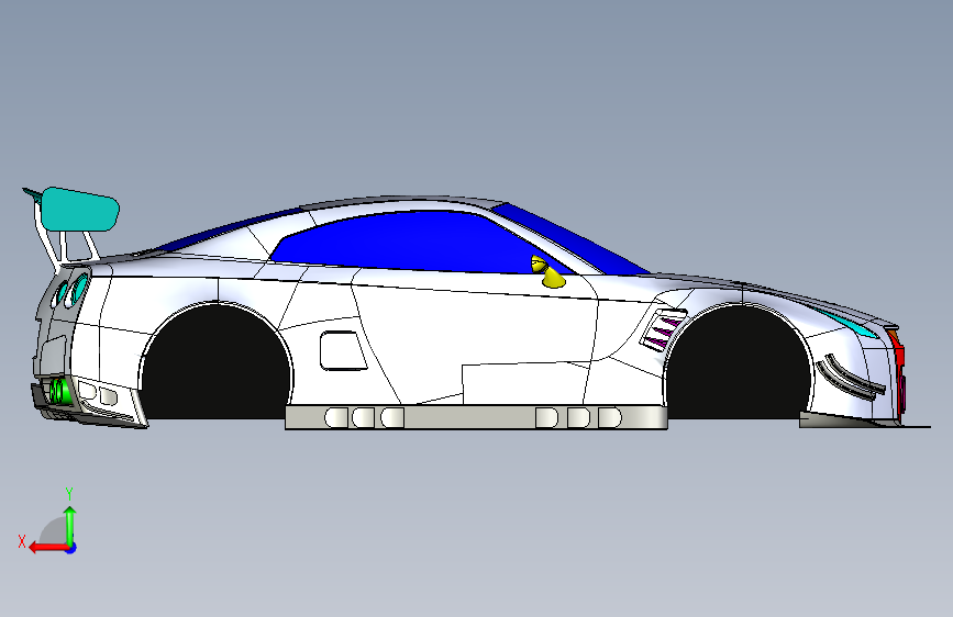 G061261-日产GTR+R35+GT3=汽车轿车SUV 背面视图