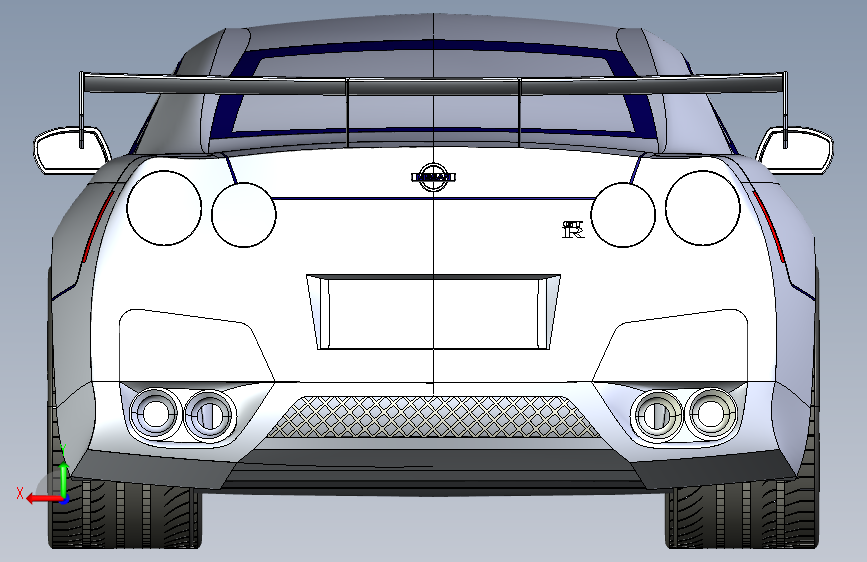 G061263-日产GT-R=汽车轿车SUV 背面视图