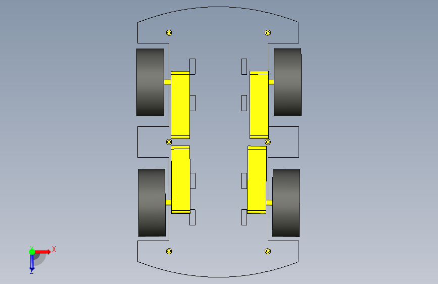 G061354-四轮驱动汽车机器人+arduino=汽车轿车SUV 俯视图
