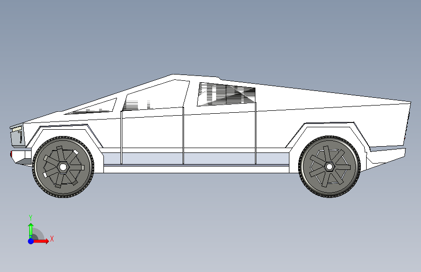 G061390-特斯拉+Cybertruck+车辆设计。=汽车轿车SUV 正面视图