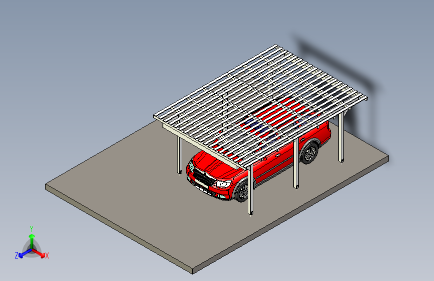 G061874-CarPort+1+-+5米=公交站车库车棚