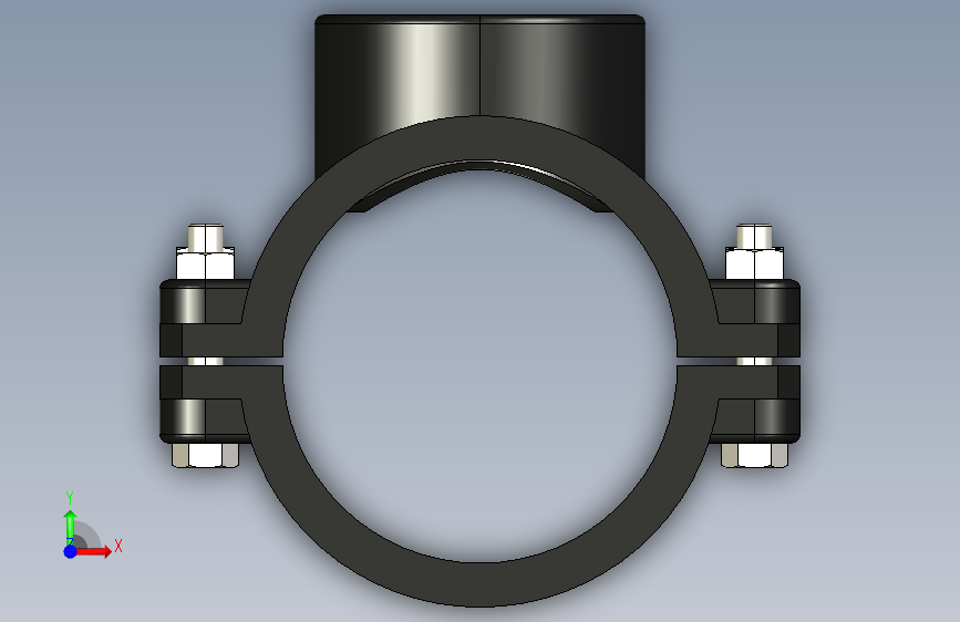 G095448-夹具鞍座 90mm x 2英寸=夹紧夹具管夹 正面视图