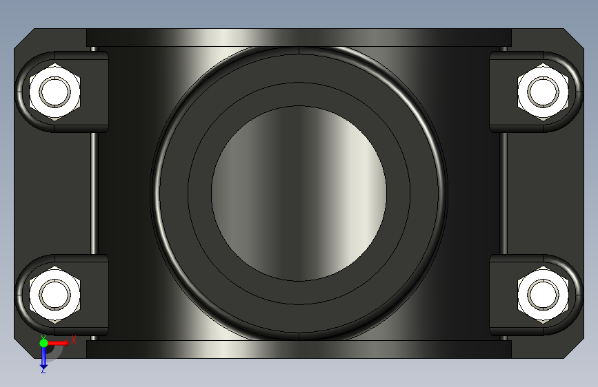 G095448-夹具鞍座 90mm x 2英寸=夹紧夹具管夹 俯视图