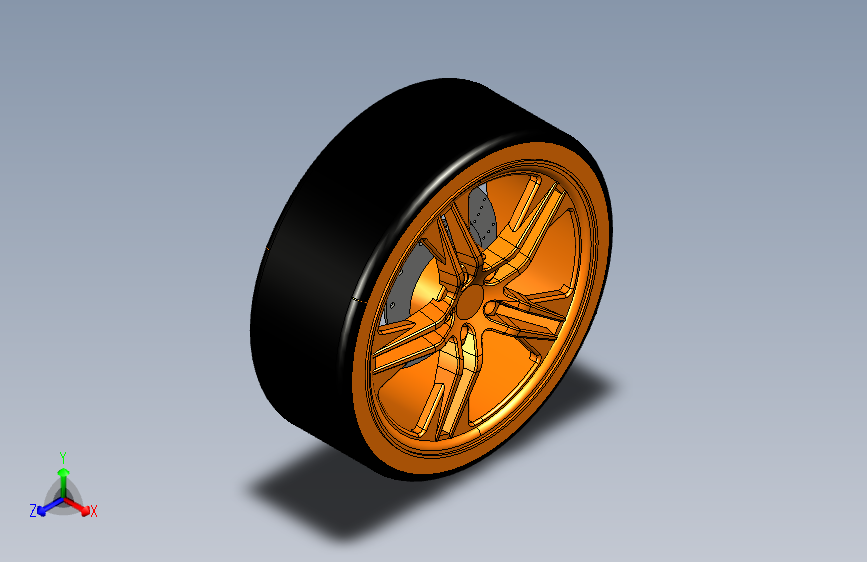 G062344-奥迪R8后轮=汽车车轮轮毂轮胎