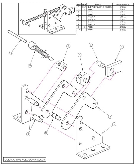 G095878-快速作用固定夹 (快速作用固定器)=夹紧夹具管夹