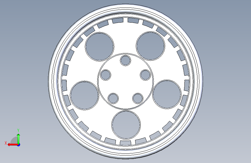 G064483-汽车轮胎轮毂+14=汽车车轮轮毂轮胎 背面视图