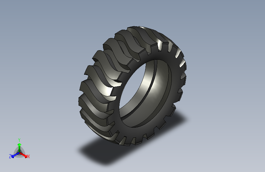 G064705-拖拉机轮胎在SolidWorks中=汽车车轮轮毂轮胎
