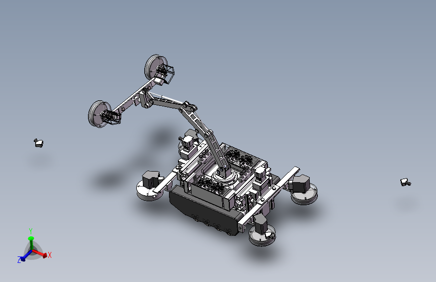 地面平整打磨机器人三维设计solidworks建模