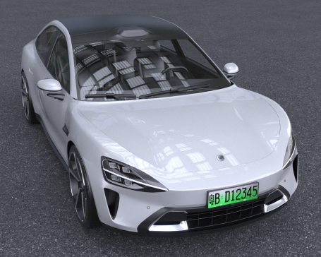 顶流汽车3D模型素材，雷军汽车小米su7模型，含，SolidWorks，blend和3dmax，STP格式