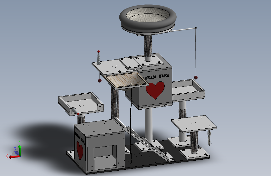 猫树 3D 模型 V2 Rev-1 solidworks 猫树 主视图