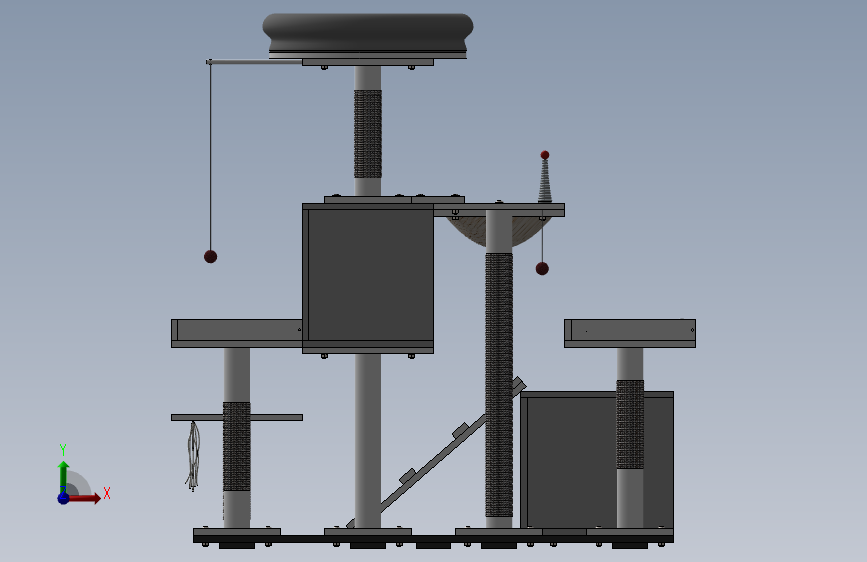猫树 3D 模型 V2 Rev-1 solidworks 猫树 正面视图