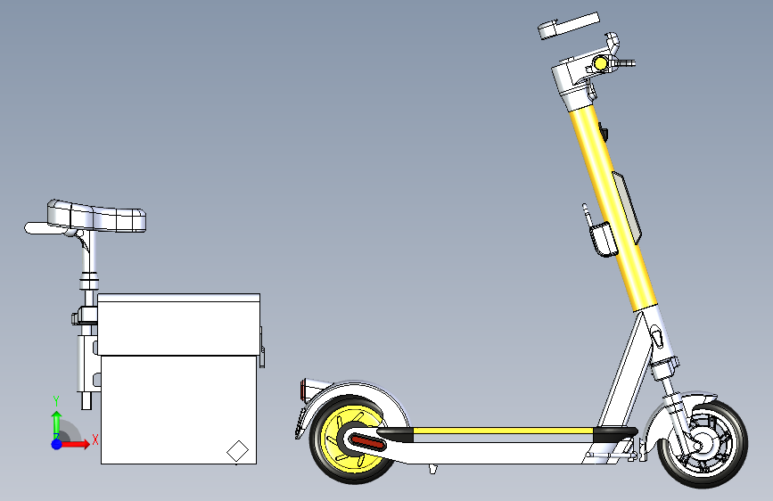 G067478-来自3D打印的九号电动滑板车=滑板车 正面视图