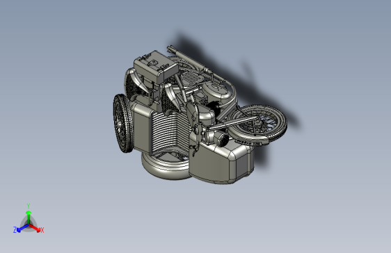 G068208-Zundapp玩具摩托车模型与Catia+V5=摩托车