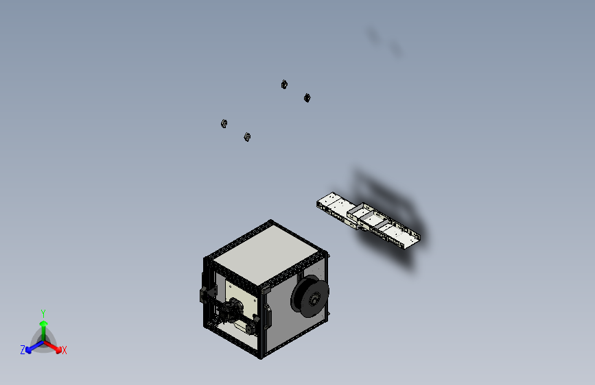 G098208-Ender 5 S1 - 完整的CAD模型进行中=电风扇