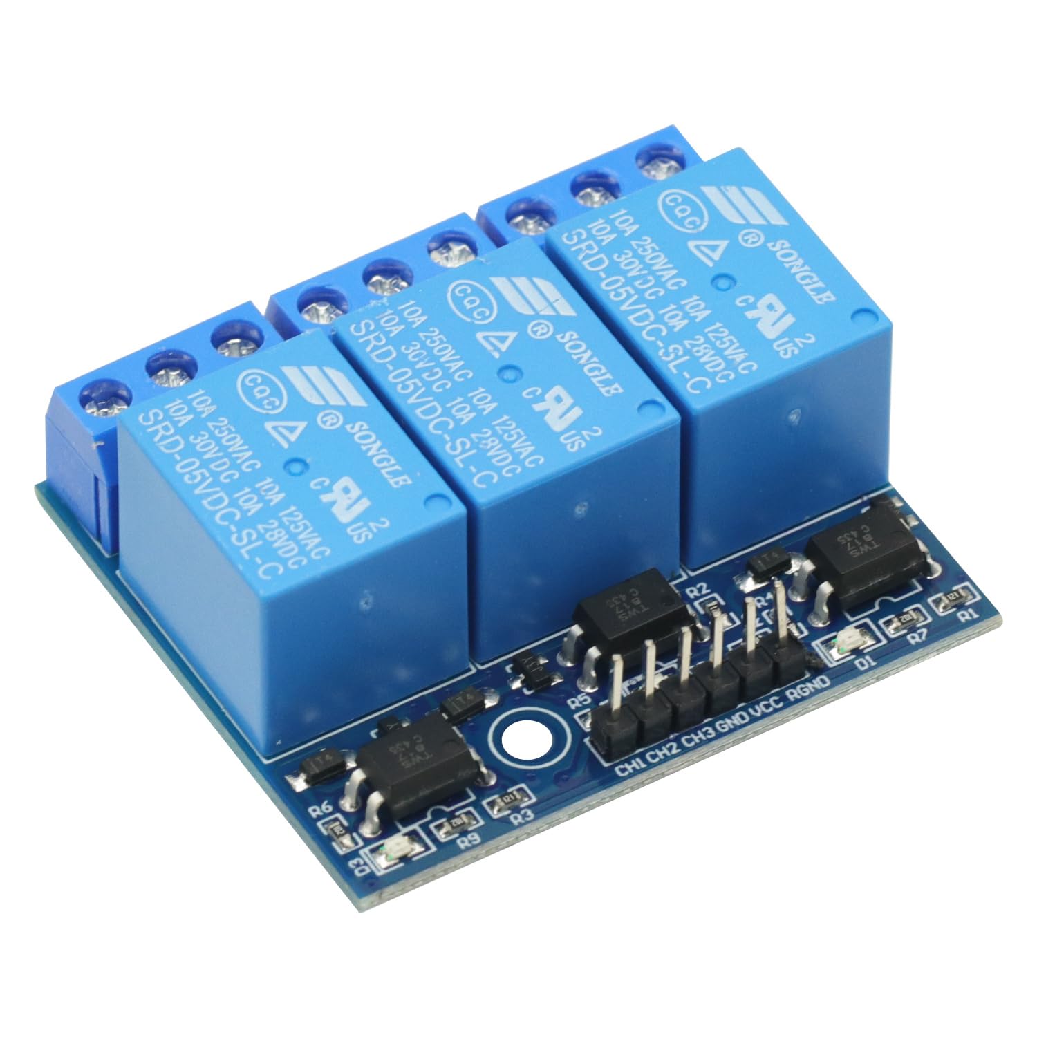 DC 3通道继电器模块 (5V_3.3V)