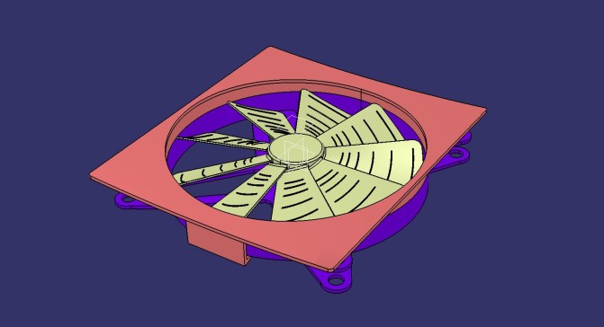 G098489-PC风扇在Catia v5中=电风扇