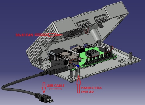 G098511-PiSX - Raspberry Pi 2 保护套=电风扇