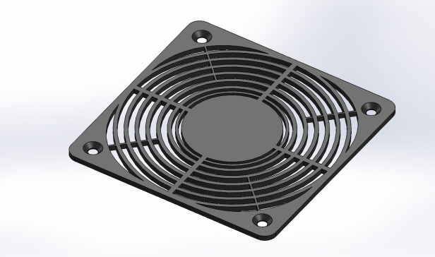 G100139-风扇盖，尺寸为120X120毫米，Solidworks软件=电风扇