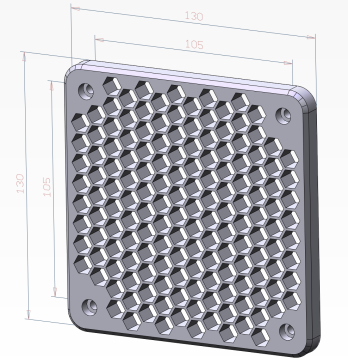 G100287-风扇网 120mm 外部 130mm 六角形 M4=电风扇