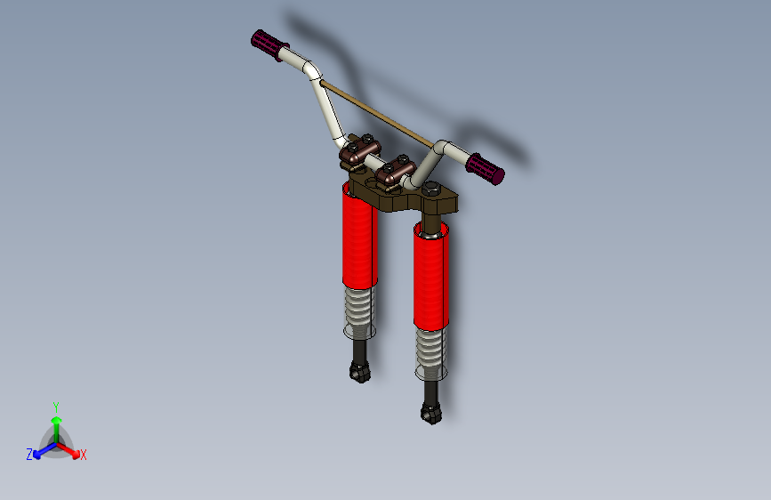G069357-带减震器的自行车车把组件=减震器板簧