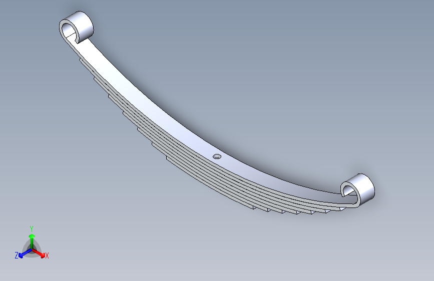 G069447-钢板弹簧及分析（使用ANSYS+19）=减震器板簧