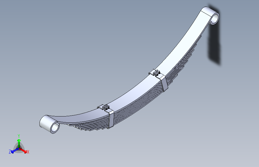 G070101-在SolidWorks中开发的板簧悬架系统=减震器板簧