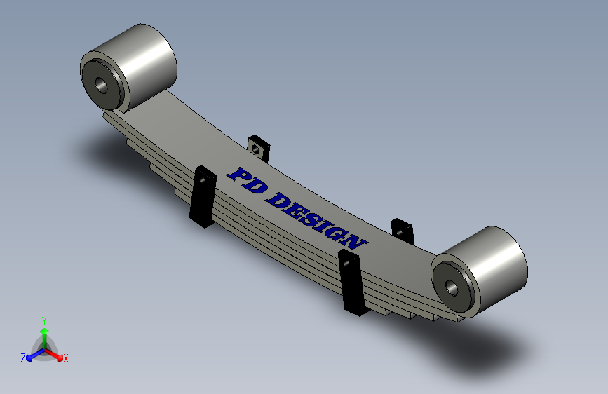 G070144-3D模型+叶片弹簧=减震器板簧