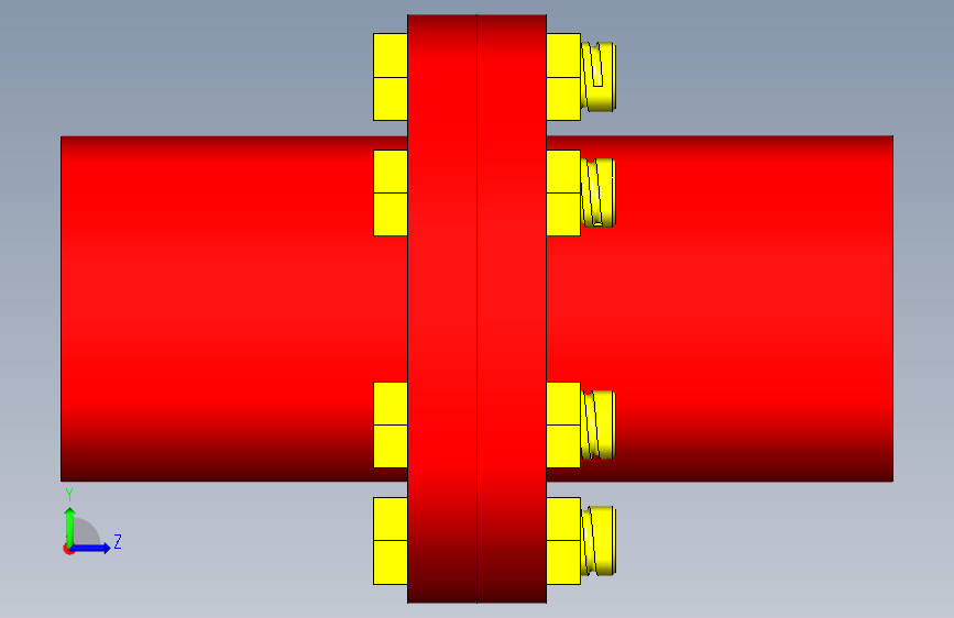 G070389-Solidworks+法兰联轴器=联轴器 左侧视图