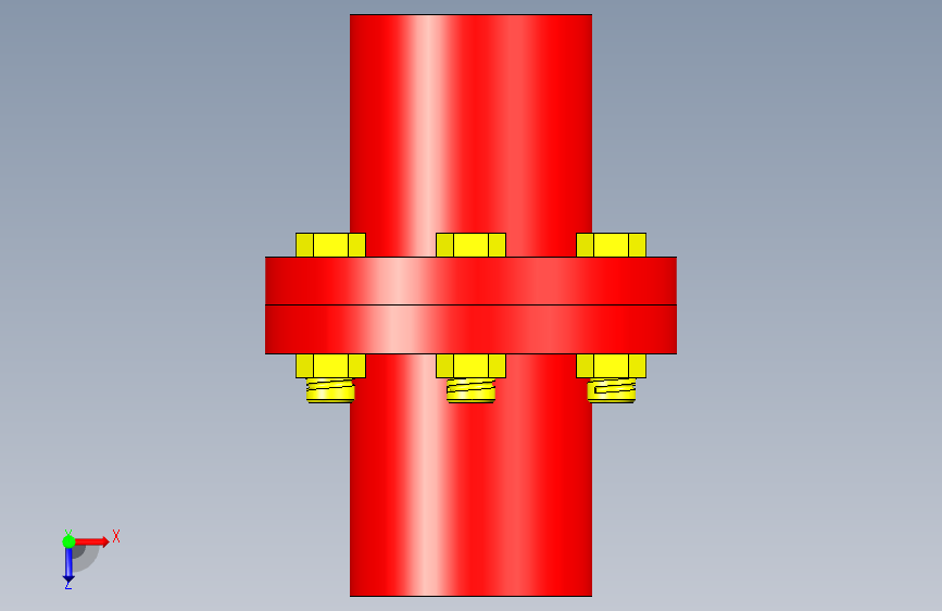 G070389-Solidworks+法兰联轴器=联轴器 俯视图