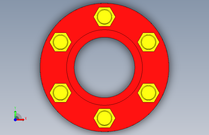 G070389-Solidworks+法兰联轴器=联轴器 正面视图