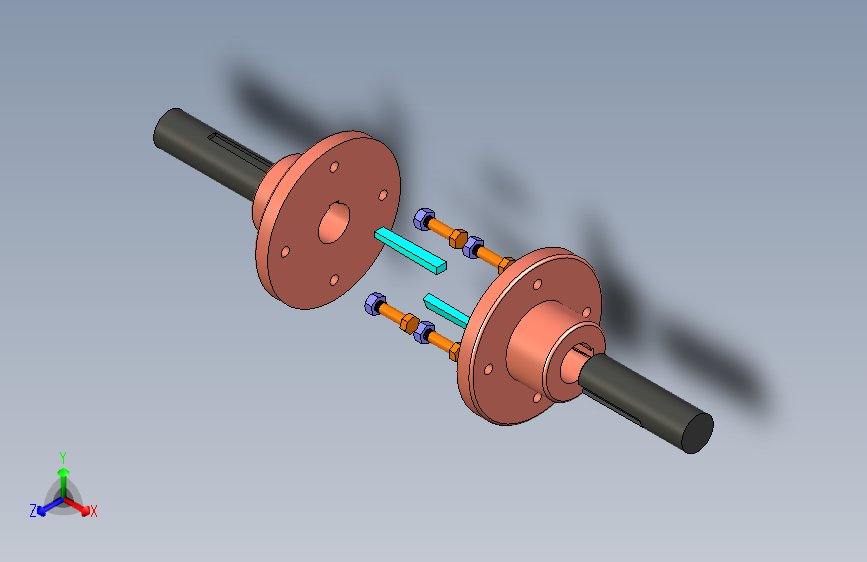 G071750-如何在Solidworks中制作法兰联轴器所有零件和完整装配视频=联轴器