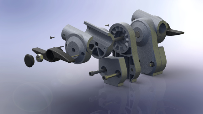 带锁的铰链接头3D图纸 Solidworks设计