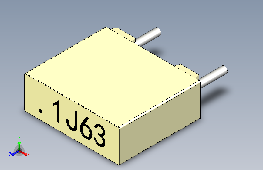 薄膜电容器7.2x2.5x6.5mm毫米(100nF，63V)