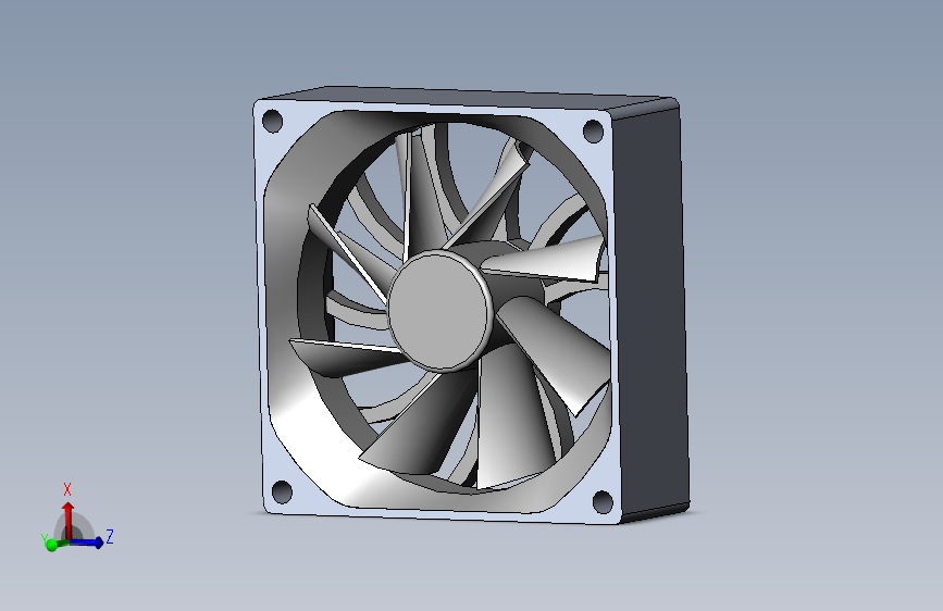 G102424-在SolidWorks中建模计算机风扇=电风扇