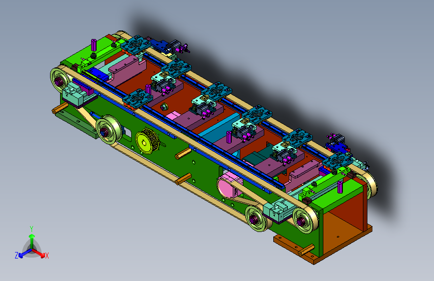 封闭带轨道输送机系统 主视图